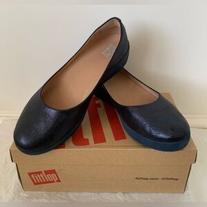 Fitflop Superballerina Glitzy ballet flats in navy, US 7M, NIB.